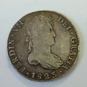 BOLIVIA 8 REALES 1823 P.J KM#84 VII