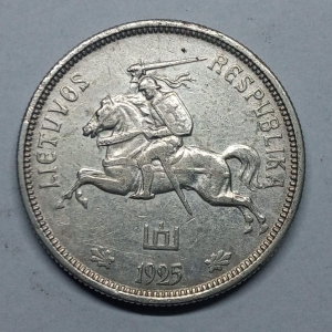 LITHUANIA 5 LITAI 1925 KM#78