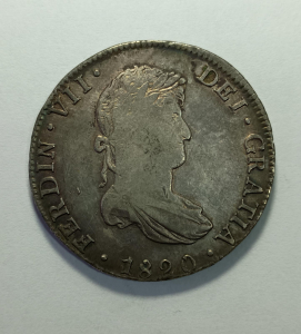 MEXICO 8 REALES 1820 J.J FERD VII KM#111