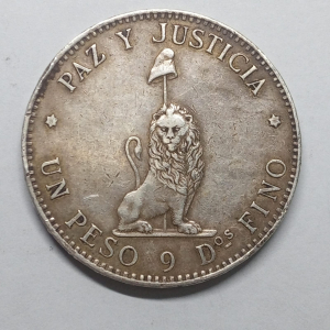 PARAGUAI 1 PESO 1889 KM#5