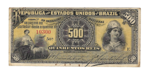 R072B 500 REIS LETRA E SERIE 50ª ESTAMPA 3ª 1894