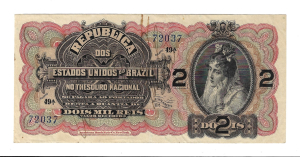 R084 2 MIL REIS SERIE 49ª ESTAMPA 11ª SOB.FE