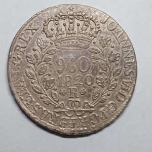 960 REIS 1820R 10A XE COROA COM GANCHO ESCASSA LIMA 1819 J.P