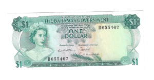 BAHAMAS 1 DOLLAR 1965 P186