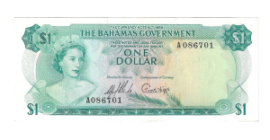 BAHAMAS 1 DOLLAR 1965 P18A