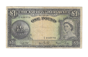 BAHAMAS 1 LIBRA 1953 P15D