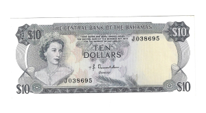 BAHAMAS 10 DOLLARS P38A
