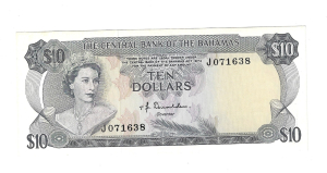 BAHAMAS 10 DOLLARS P38A