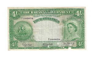 BAHAMAS 4 SHILLING 1953 P13A