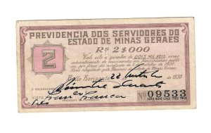 PREVIDENCIA DOS SERVIDORES DO ESTADO DE MINAS GERAIS 2 MIL REIS