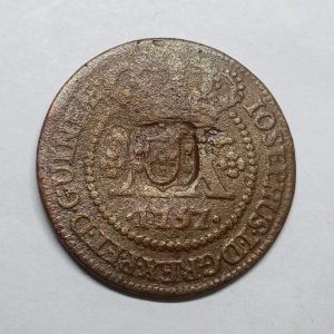 XX REIS 1757 SLM 49 PEROLAS COM CARIMBO ESCUDETE