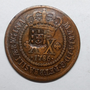 XX REIS 1786 SL COM CARIMBO ESCUDETE  42 PEROLAS