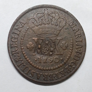 XX REIS 1790 SL COM CARIMBO ESCUDETE 47 PEROLAS