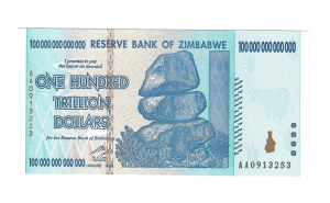 ZIMBABWE 2008 ONE HUNDRED TRILLION DOLLARS PIK91