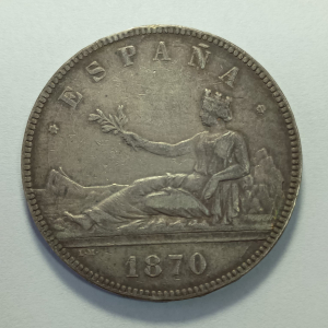 ESPANHA 5 PESETAS 1870