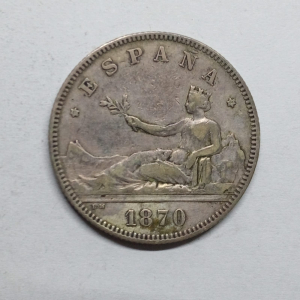 ESPANHA 2 PESETAS 1870 KM#654