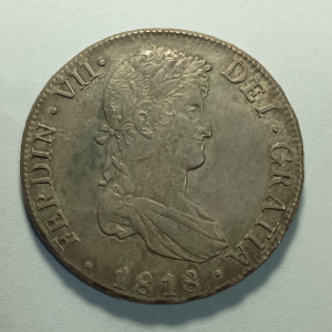 BOLIVIA 8 REALES 1818 P.J KM#84 FERD VII