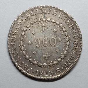 960 REIS 1823R 7A 30 TULIPAS CRUZETAS GRANDES POTOSI 1807PJ ESCASSA