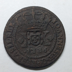 C049 XX REIS 1736 SL COM CARIMBO ESCUDETE REVERSO INVERTIDO