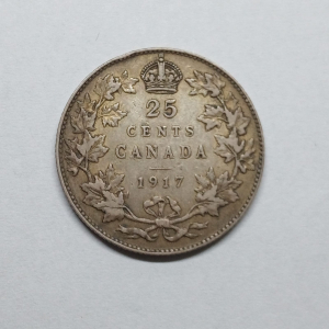CANADA 25 CENTS 1917 KM#24