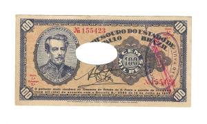 V10 BONUS DA REVOLUCION 1932 100 MIL REIS BANCO PARTICULAR  SERIE 1ª ESTAMPA 2ª