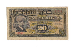 V19 BONUS DO RIO GRANDE DO SUL 20 MIL REIS SERIE D