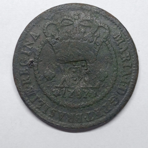 XL REIS 1787 SL COM CARIMBO ESCUDETE 2º TIPO COROA ALTA 48 PÉROLAS