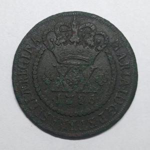 XX REIS 1786 SL 2º TIPO COROA ALTA 42 PEROLAS