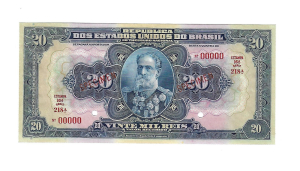 R119cs 20 MIL REIS SERIE 218ª ESTAMPA 16ª SPECIMEN FE