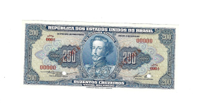 C039s 200 CRUZEIROS SERIE 000ª SPECIMEN